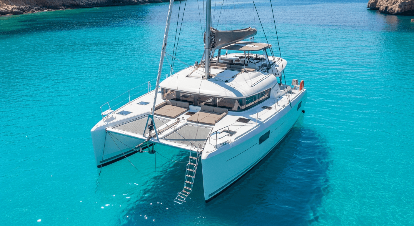 Katamaran Segeln near the Küste