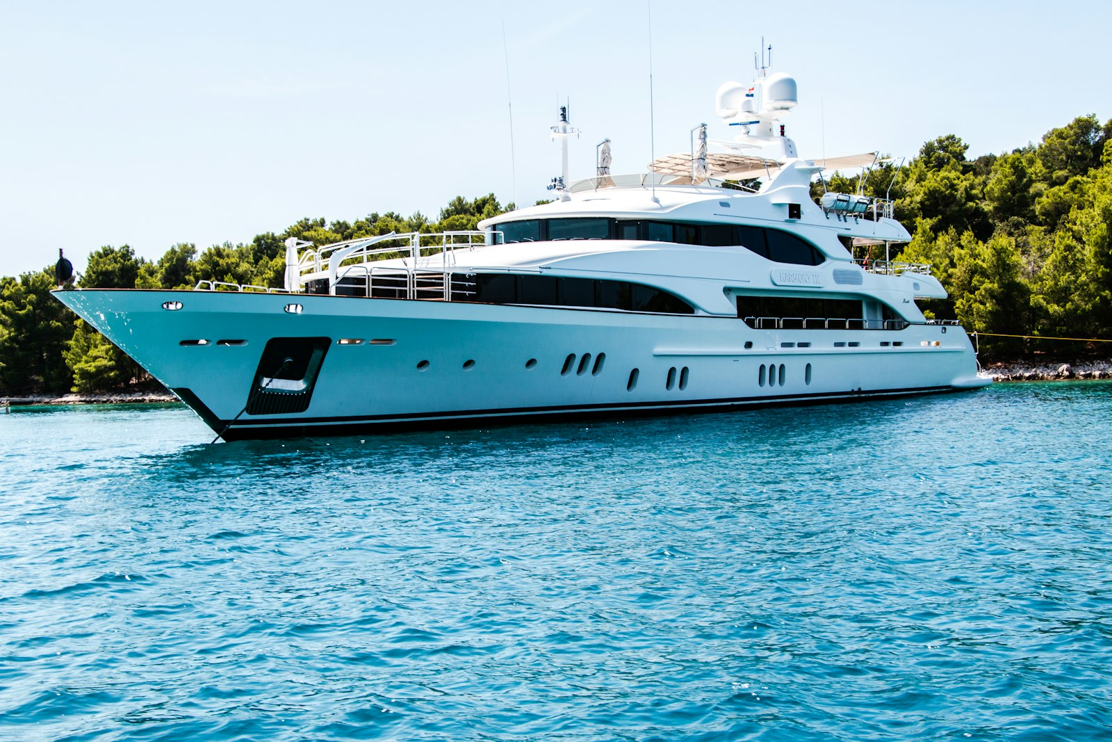 Luxury yacht deck, refinement on board
