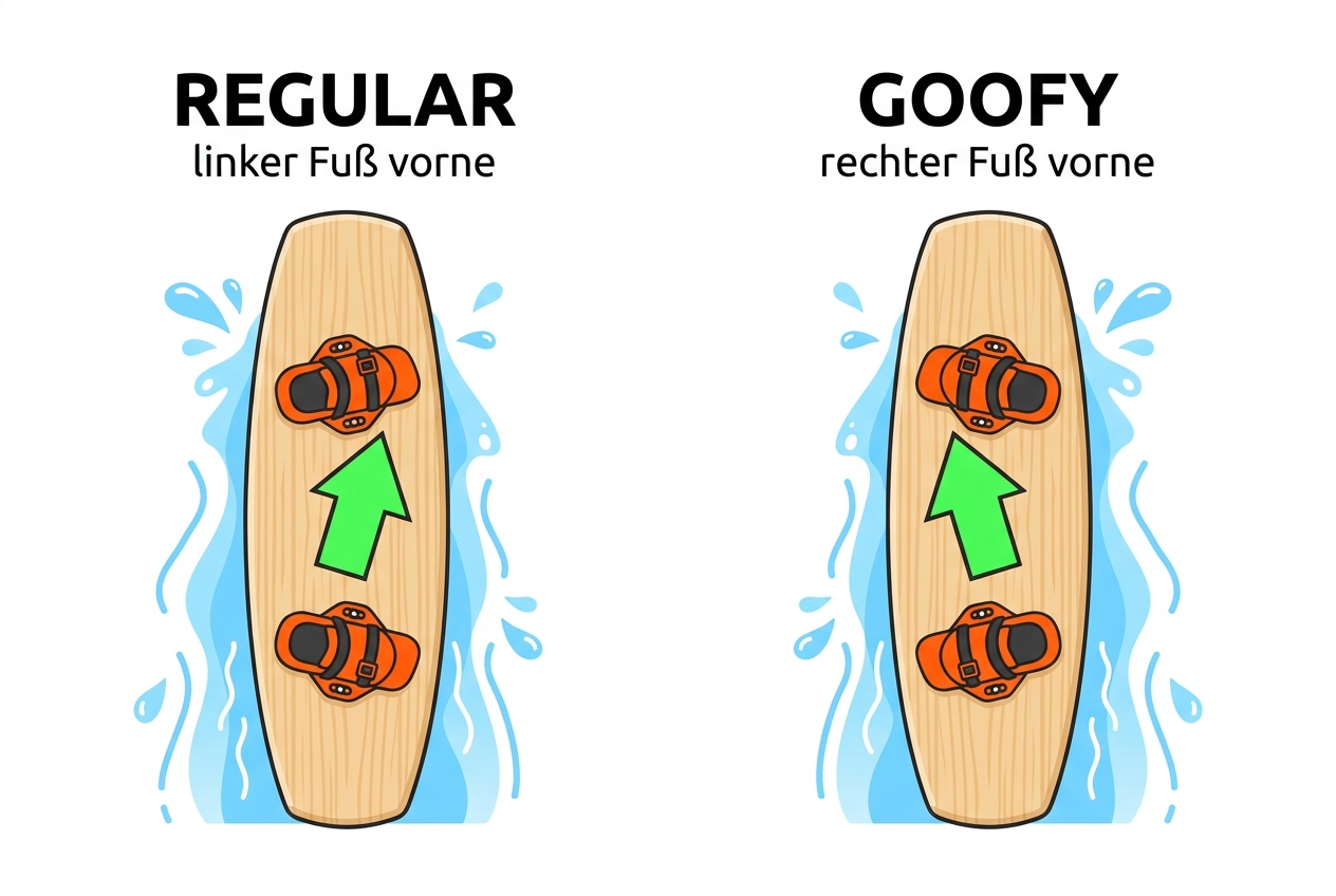 Regular- und Goofy-Stand beim Wakeboard — welcher Fuß nach vorne kommt