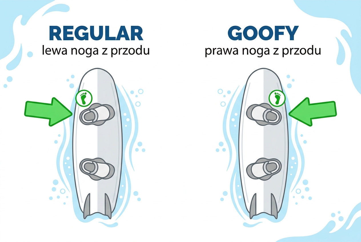 Pozycja Regular i Goofy na wakeboardzie — która noga z przodu